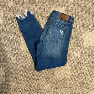 Lucky mid waisted distressed jeans